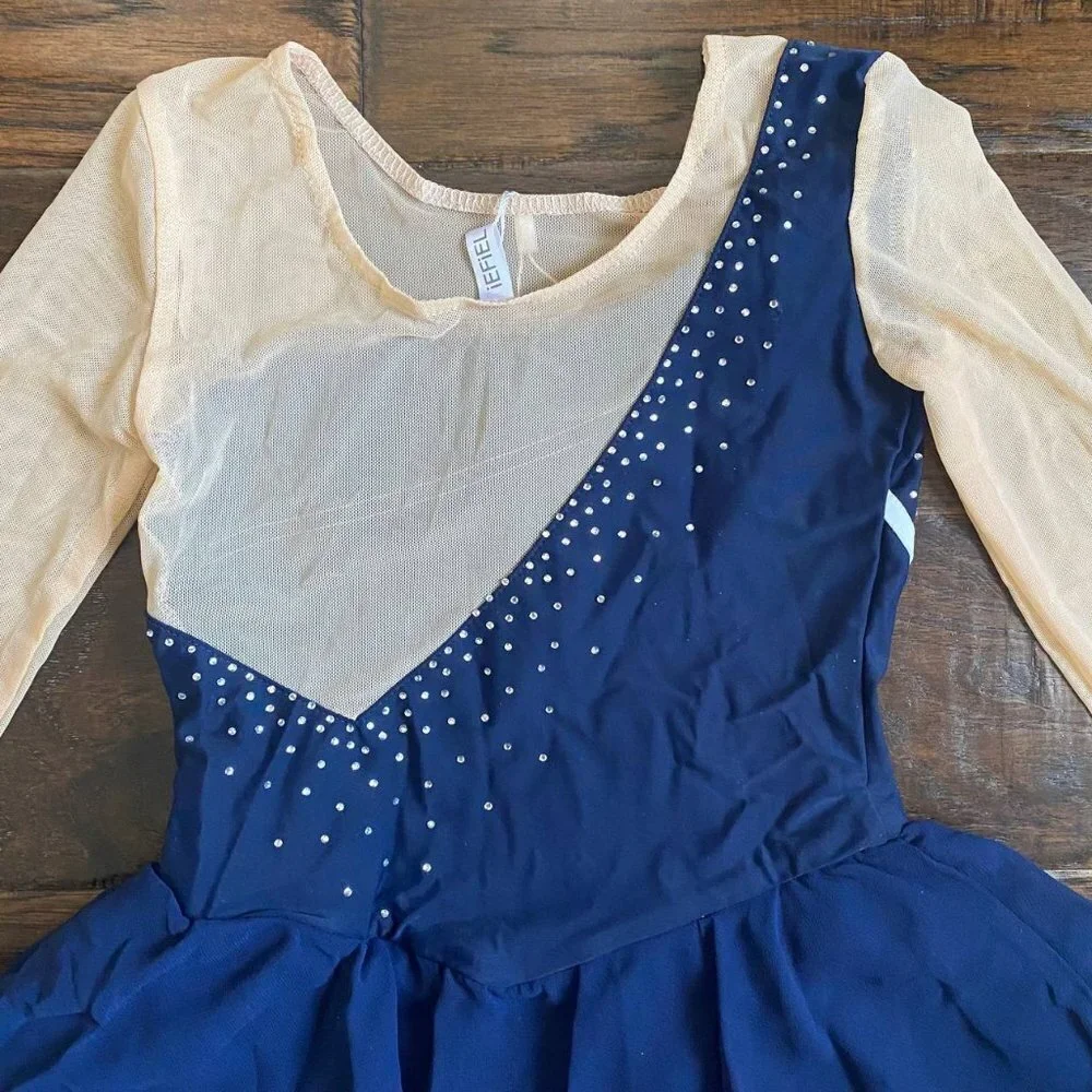 NWT!  Long Sleeve Gymnastics Dance Costume in Blue - Size 8